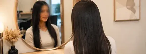 Cliente après lissage brésilien sans formol